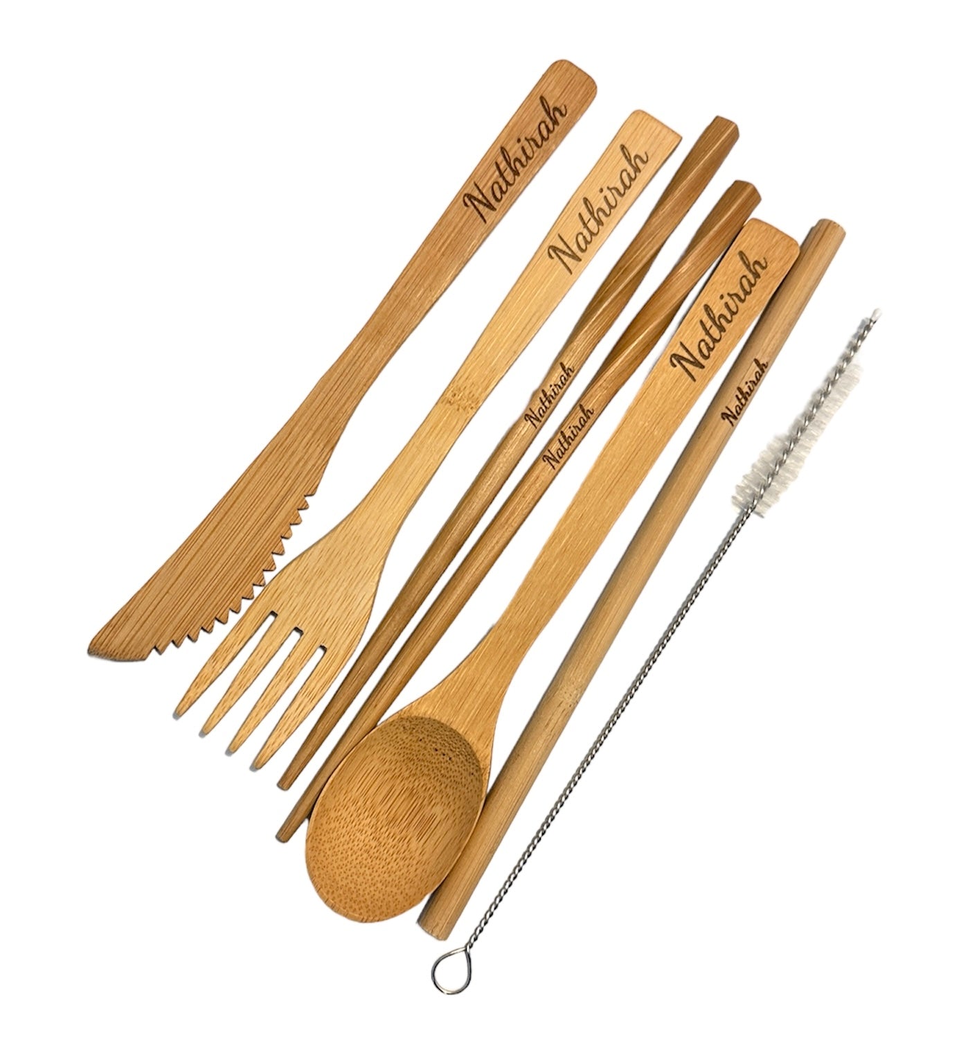 Personalised Wooden Cutlery Travel Set