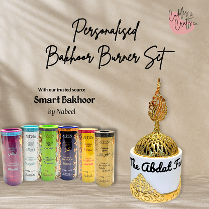 Personalised Bakhoor Burner Set with various scents