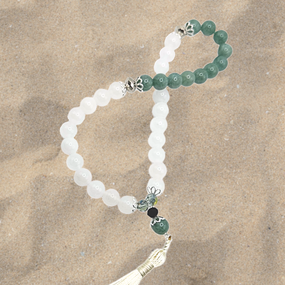 Precious Stones Tasbih in Sea Foam