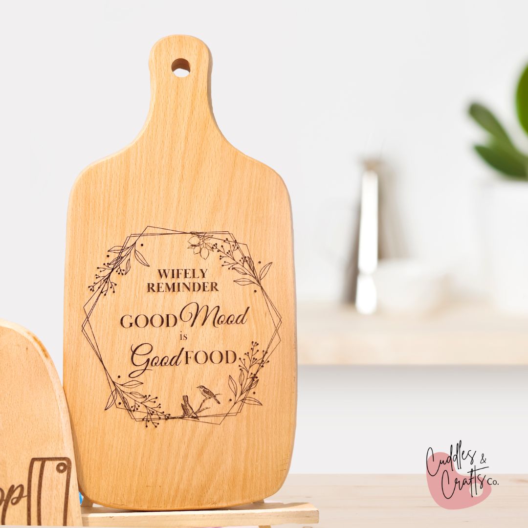 Personalised Wooden Chopping Board and Serving Platter (Bottle Shaped)