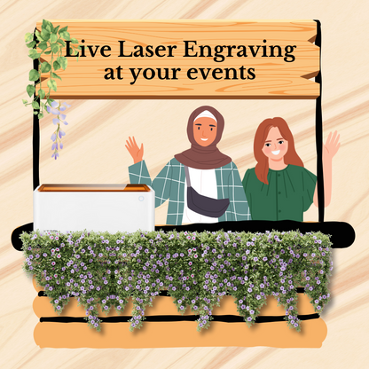 Live Engraving Pop-Up Booth for Events (Personalised Wooden Keychains)