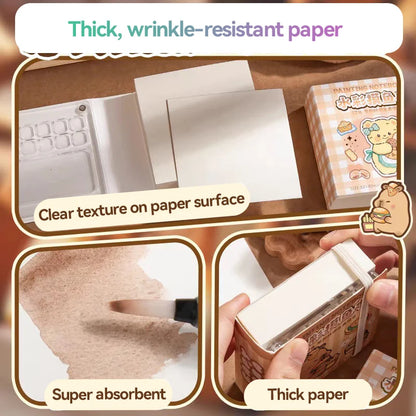 12/24 Colors Travel Watercolor Palette Set Watercolor Notebook with 12 Grids Mini Paint Box Artist Watercolor Paper Sketchbook